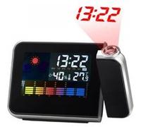 Horloge multifonctions Écran lcd numérique réveil à projection avec station météo température humidité calendrier noir G