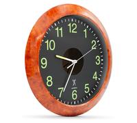 Horloge mural design soleil, aspect bois et chiffres grands