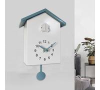 Horloge mural en forme de coucou - Horloge moderne - Affiche l'heure - Mécanisme silencieux - Non applicable - Blanc/gris