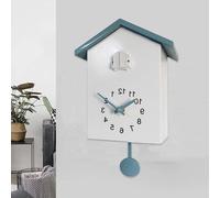 Horloge mural en forme de coucou - Horloge moderne - Affiche l'heure - Mécanisme silencieux - Non applicable - Blanc/gris