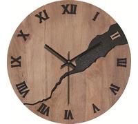 Horloge Murale 30cm Bois Silencieuse Chic