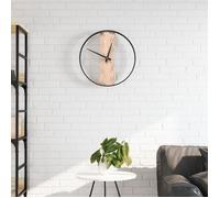 Horloge murale - Ø35 cm - Fer et bois de chêne - Mouvements silencieux - Décoration intérieure