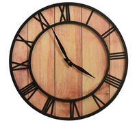 Horloge murale 39 cm Marron et noir MDF et fer