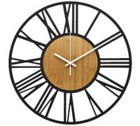 Horloge murale 3D en métal, style vintage romain, pour loft, 40 cm, silencieuse