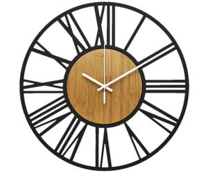 Horloge murale 3D en métal, style vintage romain, pour loft, 40 cm, silencieuse