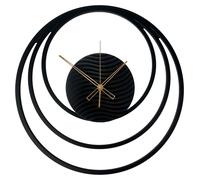 Horloge murale 3D "Noah", design moderne noir, idéale pour le salon, la cuisine, le bureau ou la chambre. Dimensions : 57 cm. Horloge décorative