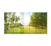 Horloge Murale - 60x30 cm - La Verdure De La Nature - Aiguilles blanches