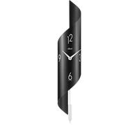 Horloge murale à balancier en inox noir chiffres blancs Couleur : Noir / Blanc