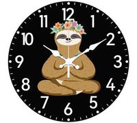 Horloge murale à piles « Yoga pour enfants » de 30 cm pour chambre à coucher