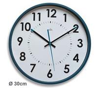 Horloge murale à quartz diamètre 30 cm - bleue