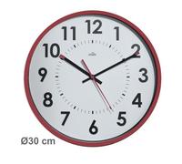 Horloge murale à quartz diamètre 30 cm - rouge