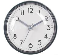 Horloge murale à ventouse, horloge de salle de bain étanche, minuterie de cuisine à quartz, visage miroir à forte adhérence, design compact de 7,5 cm pour la maison (B)