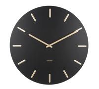 Horloge murale acier avec bâtons dorés Karlsson Charm Noir 45x45x3,5x45 cm