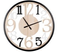 Horloge murale ajourée beige, blanche et noire, D70 cm 70x70x4cm Blanc