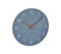Horloge murale analogique silencieuse en bois de précision, design minimaliste, bleu, 60.3054.06