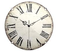 Horloge murale ancienne avec chiffres romains | Silencieuse grâce à un mouvement à quartz précis | Couvercle en verre en forme de dôme | Petit format, style ancien