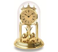 Horloge murale annuelle avec mouvement à quartz, sous cloche en verre, 23 cm, en laiton