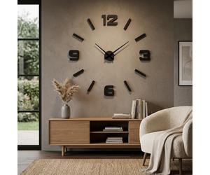 Horloge murale autocollante DIY 3D grande horloge murale 130 cm XXL (épaisseur 19 mm) Design moderne EKO Horloges murales Décoration murale Horloges pour bureau Salon Chambre à coucher Articles de déc