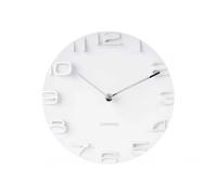 Karlsson Horloge murale On The Edge – aiguilles chromées – Blanc 42 x 42 x 5 cm