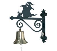 Horloge murale avec cloche, en laiton, noire, dimensions : 37 x 12 x 35 cm
