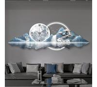 Horloge Murale avec lumière LED, Grande Applique Murale décorative avec Horloge, Horloge Murale décorative à Brancher, Horloge Murale Moderne décorative pour Salon, Chambre, Bureau, Salle à