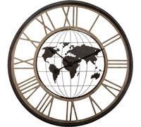 Horloge murale avec mappemonde et chiffres romains, mécanisme silencieux, Ø 67 cm - Atmosphera