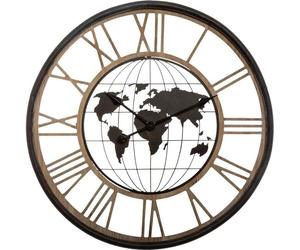 Horloge murale avec mappemonde et chiffres romains, mécanisme silencieux, Ø 67 cm - Atmosphera