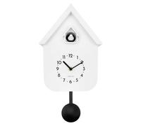Horloge murale avec pendule et sons de la nature, 21,5 x 41,5 cm, blanche