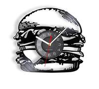 Horloge Murale avec rétroéclairage LED Burger Snacks Montre Murale en Vinyle Décor Fantaisie 30,5 cm (30 cm)