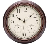 Horloge murale avec thermomètre et hygromètre, style vintage, 30 cm, chiffres romains, à quartz, grande taille, fonctionne à piles, facile à lire, pour la maison, la cuisine, la chambre, le bureau ou