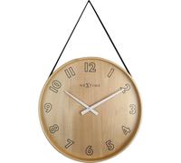 Horloge murale Big Loop en bois, noire, Ø 40 cm, silencieuse