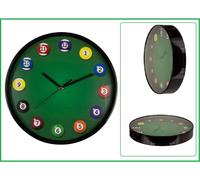 Horloge Murale Billard Snooker Gag Ronde 30,5 Cm Colorée Analogique