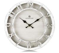 Horloge murale blanche silencieuse, 30 cm, chiffres en 3D, style cottage, décoration shabby chic