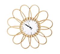 Horloge murale bohème - Horloge en rotin sans tic-tac | Style horloge silencieuse et décorative pour cuisine, salle d'étude, salon et bureau Zorq