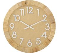 Horloge murale Boho Plus de Mauro Ferretti, couleur naturelle blanche, dimensions 60 x 4,5 cm