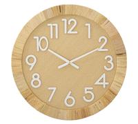 Horloge murale Boho Plus en rotin naturel et chiffres blancs