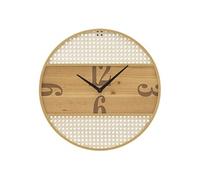Horloge murale Cannage Fuji en Métal MDF 50cm Naturel