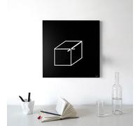 Horloge murale carrée 50 x 50 cm, design minimaliste géométrique « Cube »