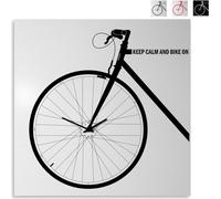 Horloge murale carrée 80 x 80 cm, motif vélo « Bike On Big » - Gris