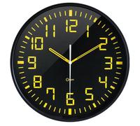 Horloge murale chiffres jaunes façon digits lisible