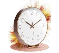 Horloge murale classique - 20 cm - Or rose - Élégante - À quartz - Pour le salon, le bureau, etc.