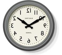 Horloge murale classique grise, idéale pour la cuisine ou le bureau