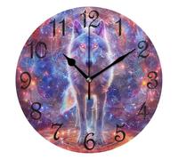 Horloge Murale Colorful Glowing Boho Dream Catcher Wolf Horloges 25CM