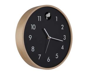 Horloge murale coucou horloge en bois analogique noir naturel D 31,5 cm
