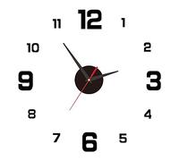 Horloge murale créative numérique personnalisée pour la maison, horloge murale sans perforation, autocollant mural, horloge murale en acrylique, noir, 40 cm