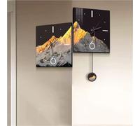 Horloge Murale d'angle Double Face, décoration Murale d'angle Simple et créative, Horloge Murale d'angle avec Paysage de Montagne, Applique Murale Horloge Double Face créative (B, Petit)