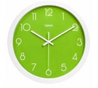 Horloge murale de 30 cm, silencieuse, de style moderne, de couleur verte, idéale pour un salon