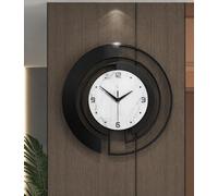 Horloge murale de 45 cm, noir et blanc, silencieuse, moderne, décorative
