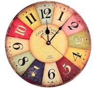 Horloge murale de cuisine vintage shabby chic, 30 cm de diamètre, en MDF