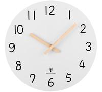 Horloge murale de style antique avec radio intégrée, cadre en bois sobre de 30 cm, cadran à quartz précis, boîtier en noyer au rendu apaisant, décoration élégante pour la chambre à coucher et le salon